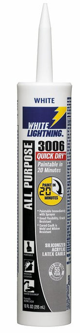 CAULK LATEX ACRY SILI WHT 10OZ
